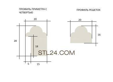 Решетки (Симметричный витраж, RSH_0010) 3D модель для ЧПУ станка